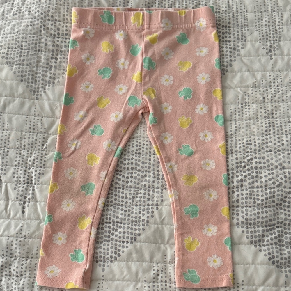 George Pink Leggings with Floral Design Disney Minnie Mouse